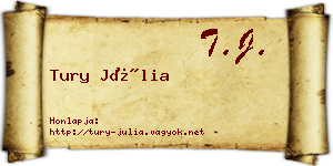 Tury Júlia névjegykártya